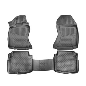 Subaru Outback Floor Mats - Omac - Rubber TPE - Black - '20-'25 Subaru Outback Floor Mats - Omac - Rubber TPE - Black - '20-'25